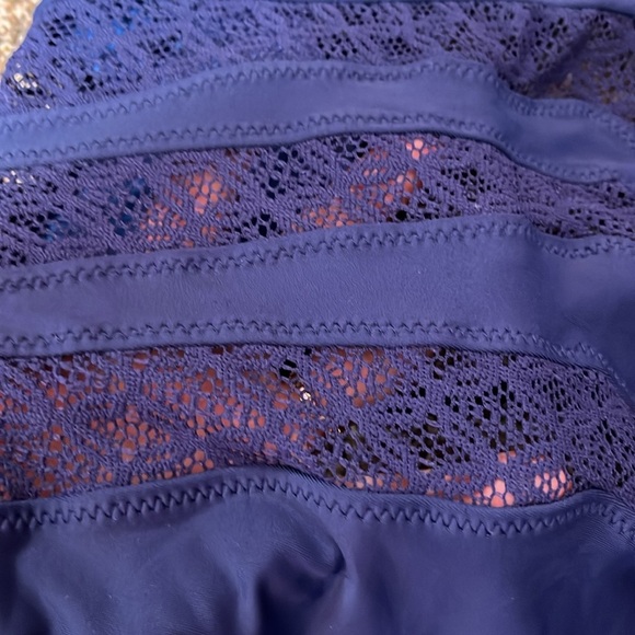 Mossimo navy with lace inlay swimsuit - Picture 2 of 5